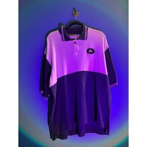 Star Trek Navy Blue White Short Sleeve Polo Shirt Men's Size XL